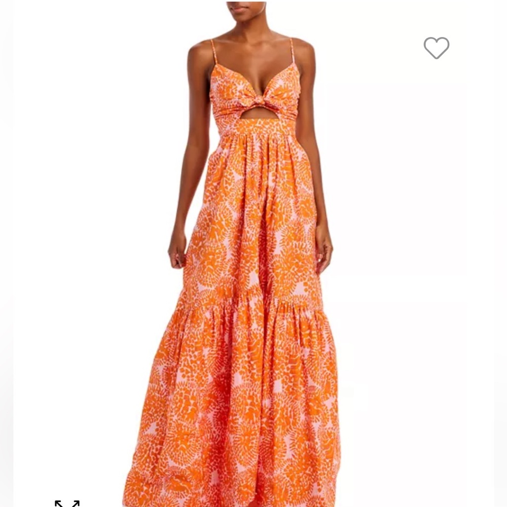 ALC Laura Cotton Cut-out Maxi Dress in Color: Citrouille/Rose Combo NWT